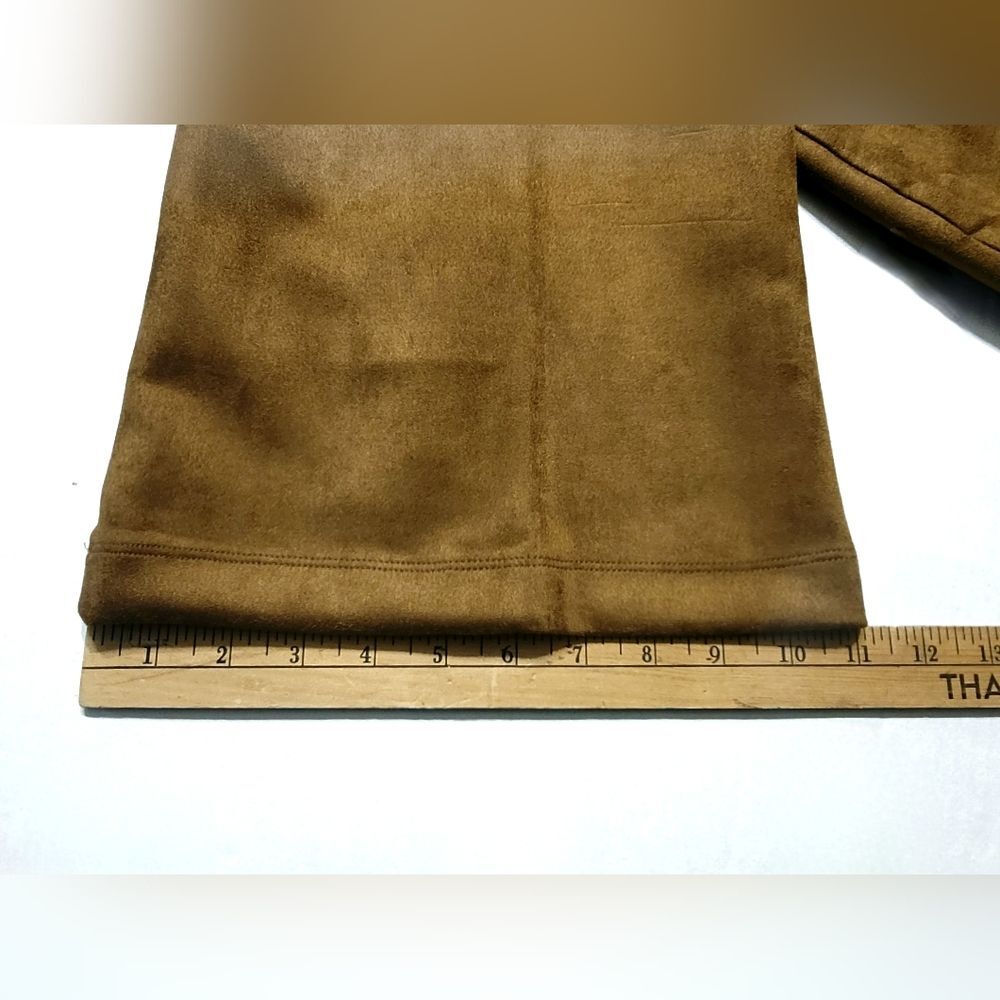 Matty M Women's XXL High Rise Bootcut Faux Suede Stretch Pants Spice Brown NWT - Picture 13 of 13